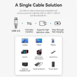 VENTION TAVHF USB 4.0 Type-C 240W PD Fast Charging (1 Meter) Thunderbolt 4, 40Gbps Data Transfer, 8K@60Hz Screen Mirroring - Image 2