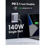 UGREEN 90548 Nexode 140W USB C Nexode PD3.1 PPS 3-Port Foldable GaN Fast Laptop Wall Charger - Image 2