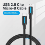 VENTION COVBF USB C Male to Micro USB Male 2A Cable (1 Meter) - Image 2